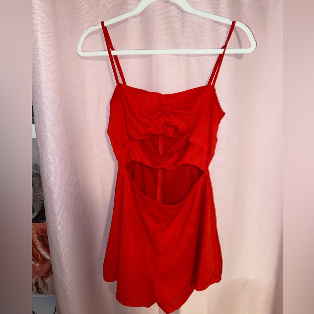 Red Princess Polly Romper
